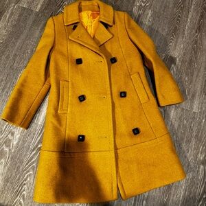 Vintage Women's Mustard Double-Breasted Coat